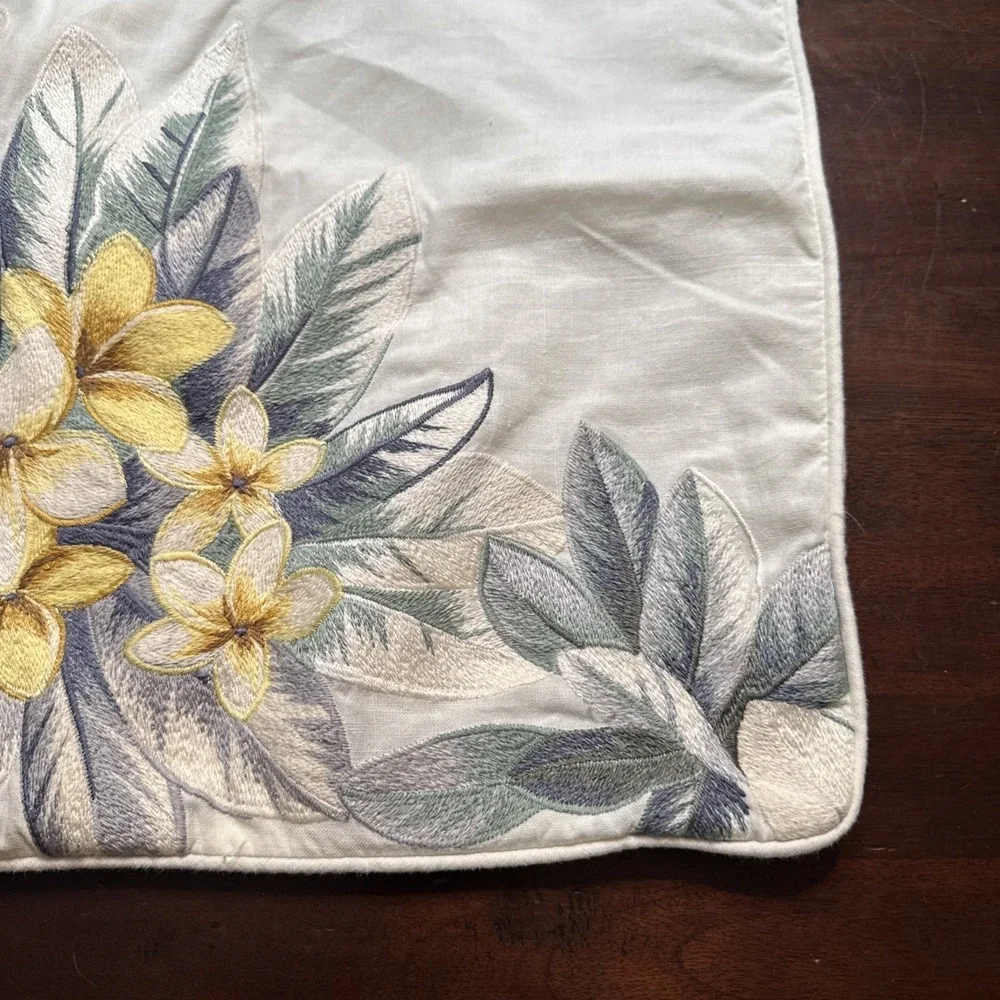 Tommy Bahama Embroidered Pillow Cover Accent Throw 15
